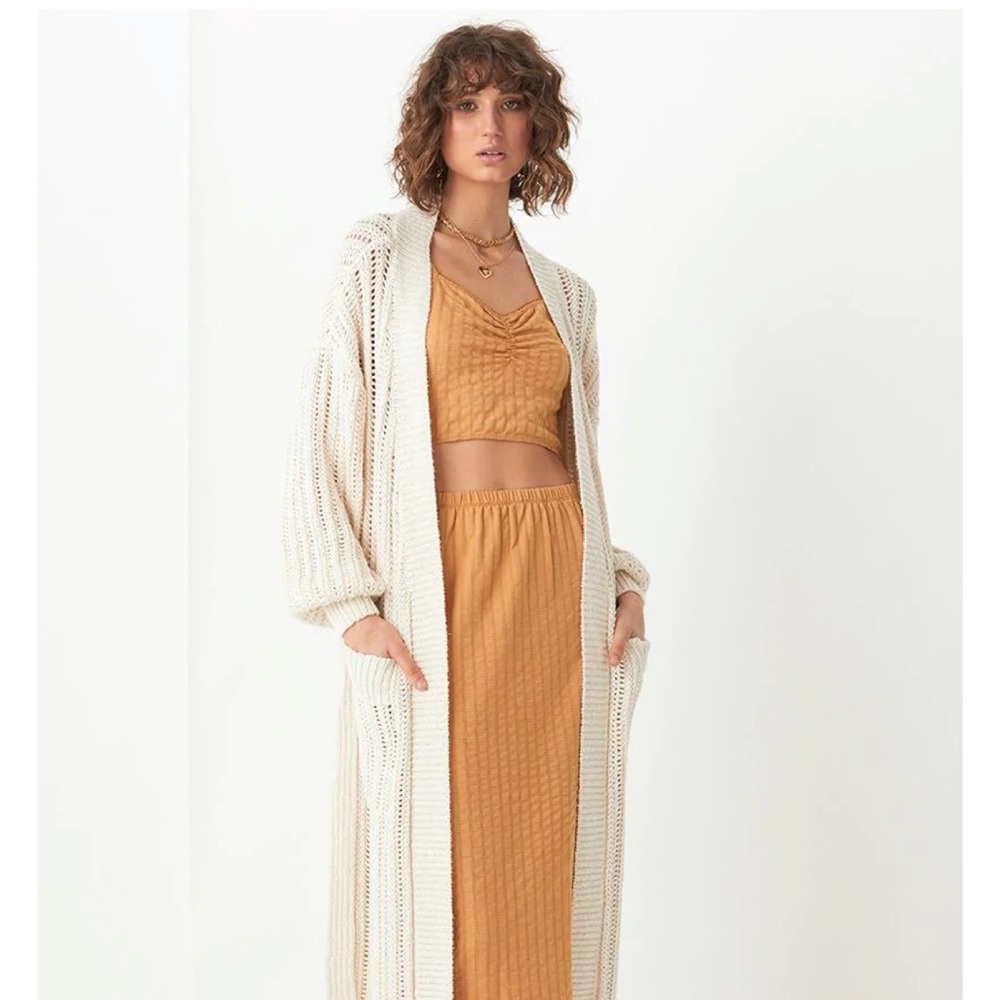 Spell and Gypsy Heather Long Knit Cardigan NWT